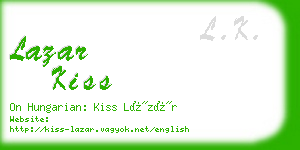 lazar kiss business card